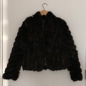 BRAND NEW Rabbit Fur Brown Coat